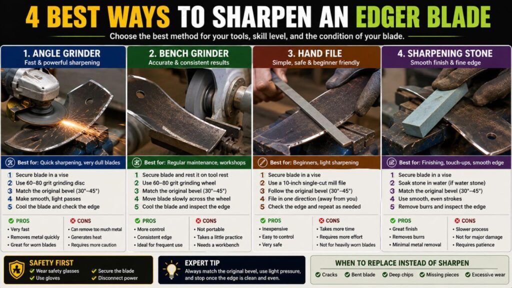 How to Sharpen an Edger Blade