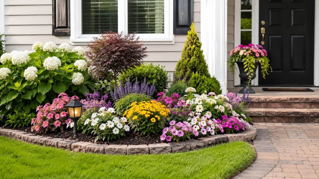 Simple Flower Bed Ideas For Front of House