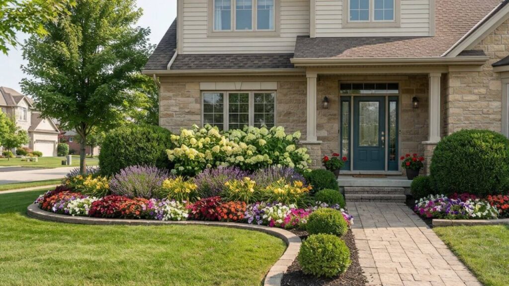 Simple Flower Bed Ideas For Front of House