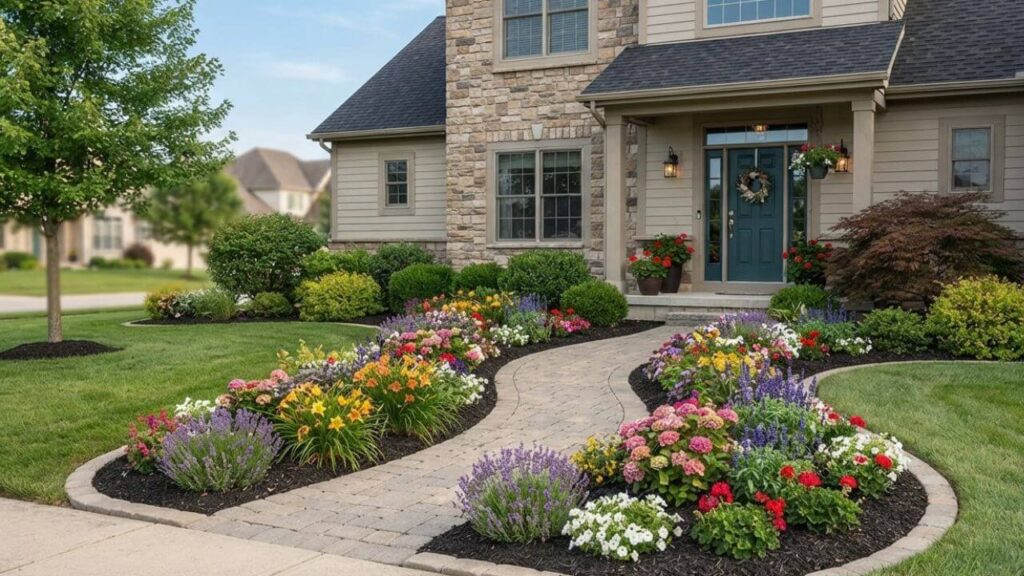 Simple Flower Bed Ideas For Front of House