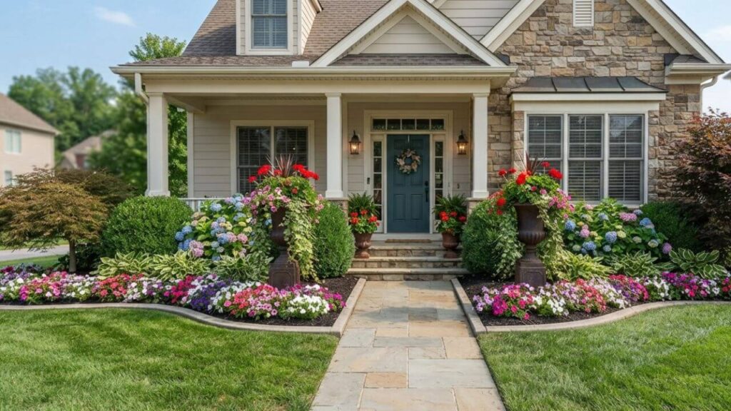 Simple Flower Bed Ideas For Front of House