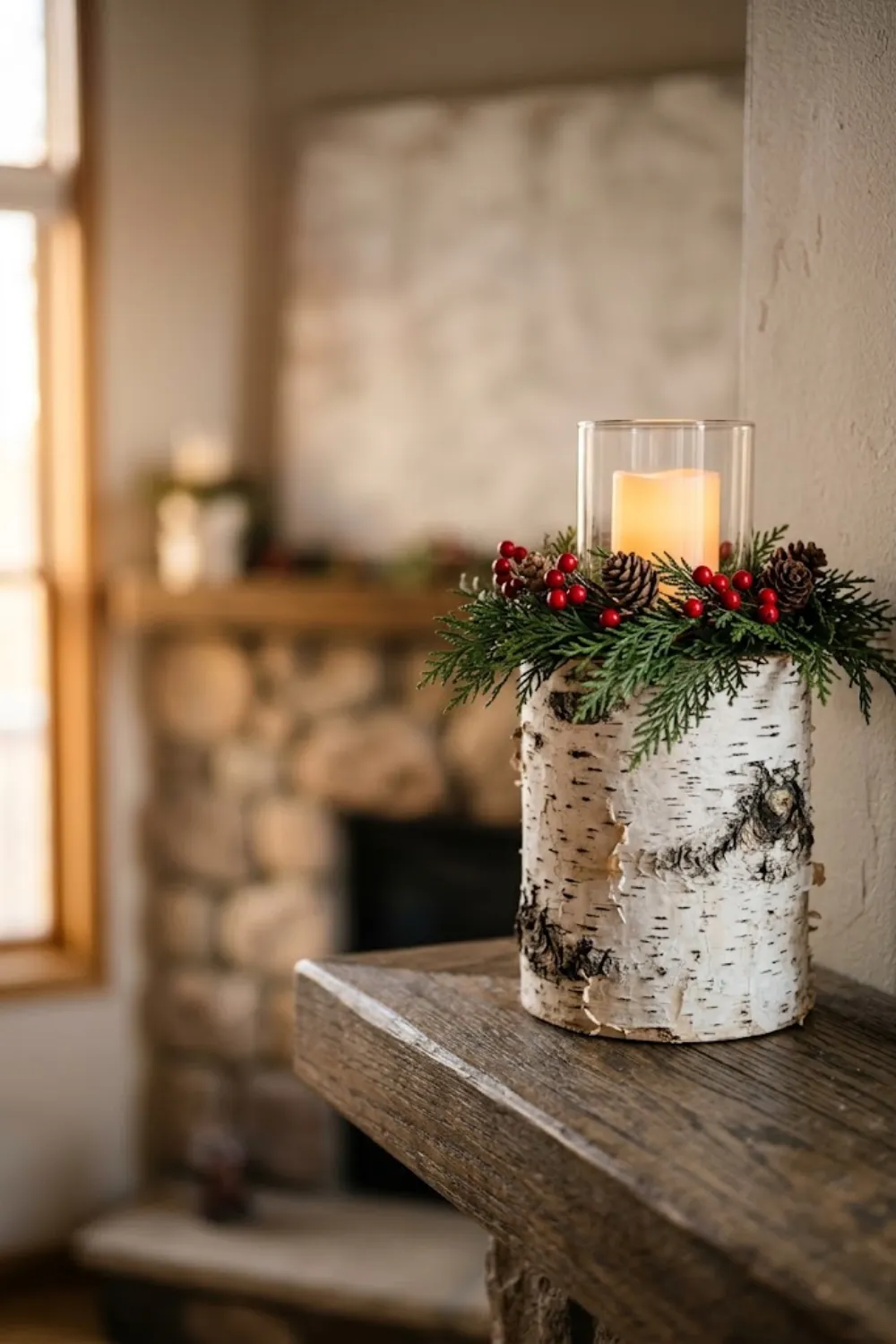 Birch Log Centerpiece