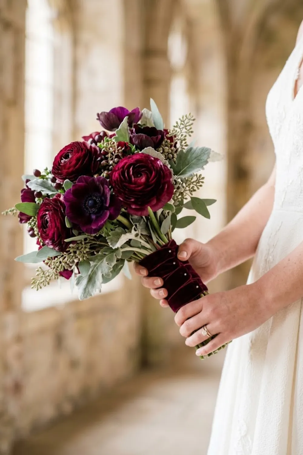 Burgundy Ranunculus Bridal Bouquet