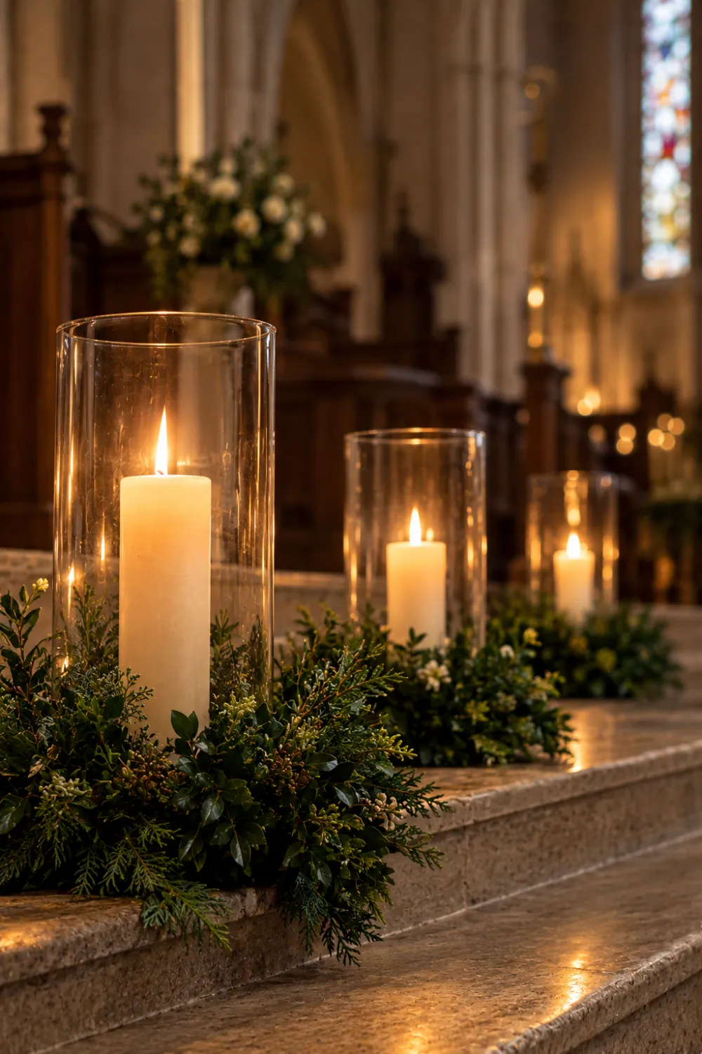 Candlelit Chancel Greenery