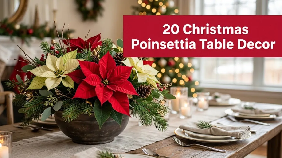 Christmas Poinsettia Table Decor