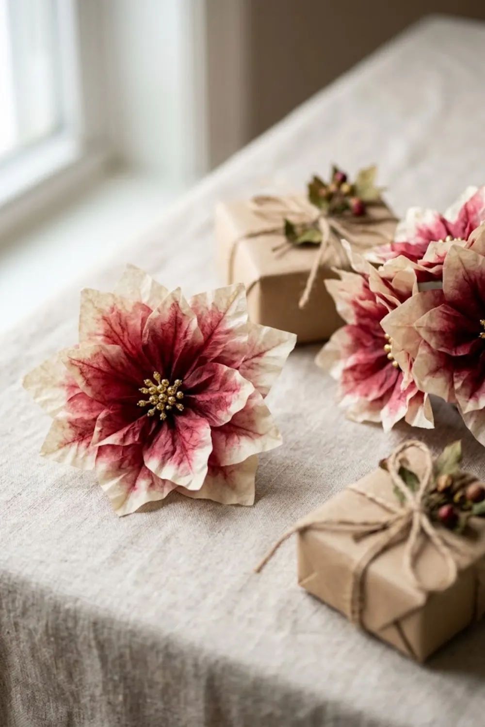 Coffee Filter Poinsettias