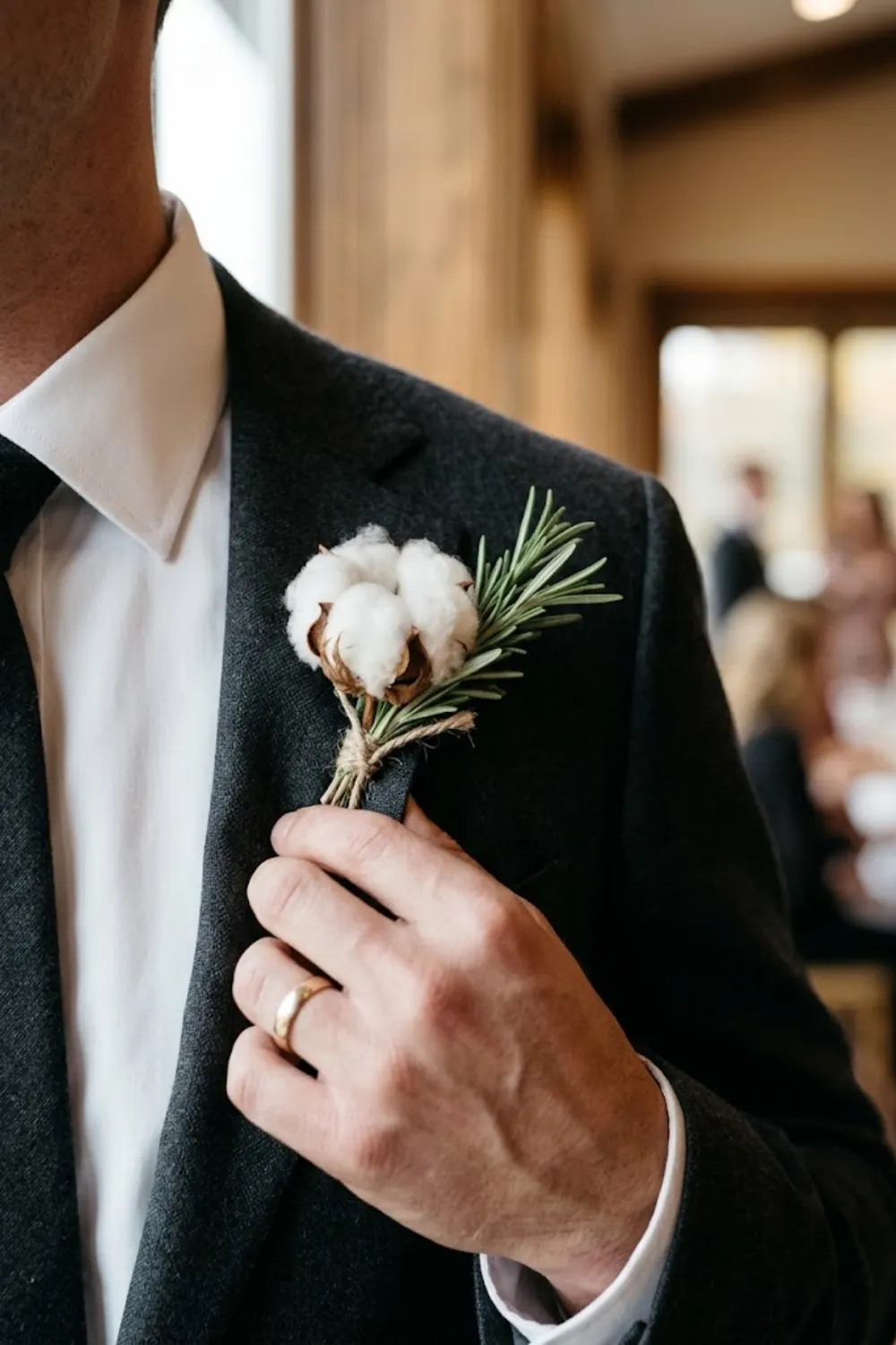 Cotton Stem Boutonnieres