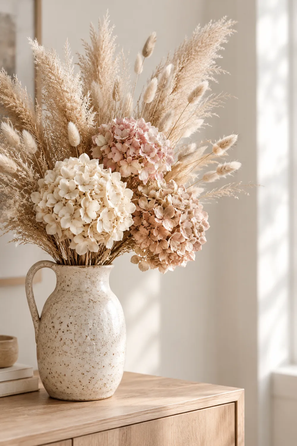 Dried Hydrangea Jug