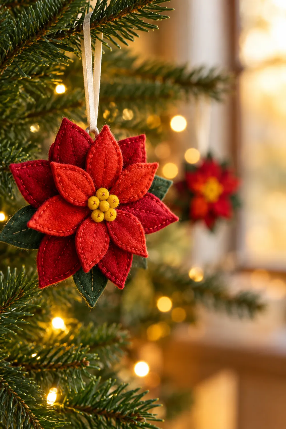 Felt Poinsettia Ornaments