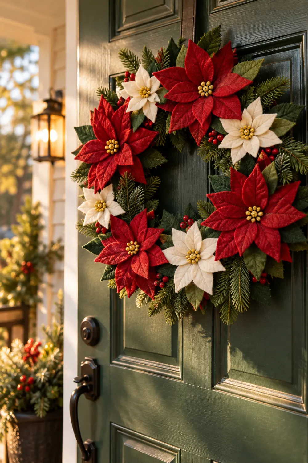 Felt Poinsettia Wreath