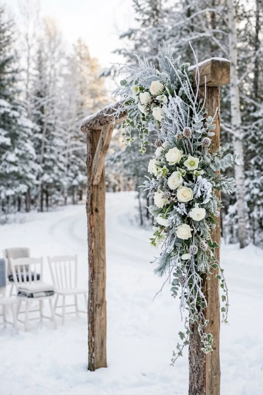 Frosted Branch Ceremony Arch