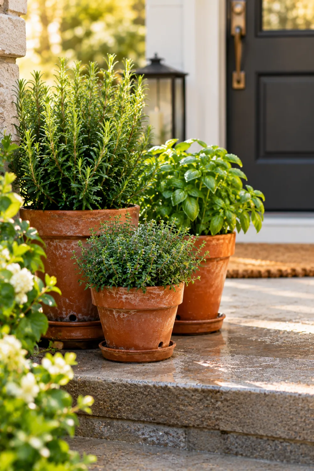 Herb Pots by the Door