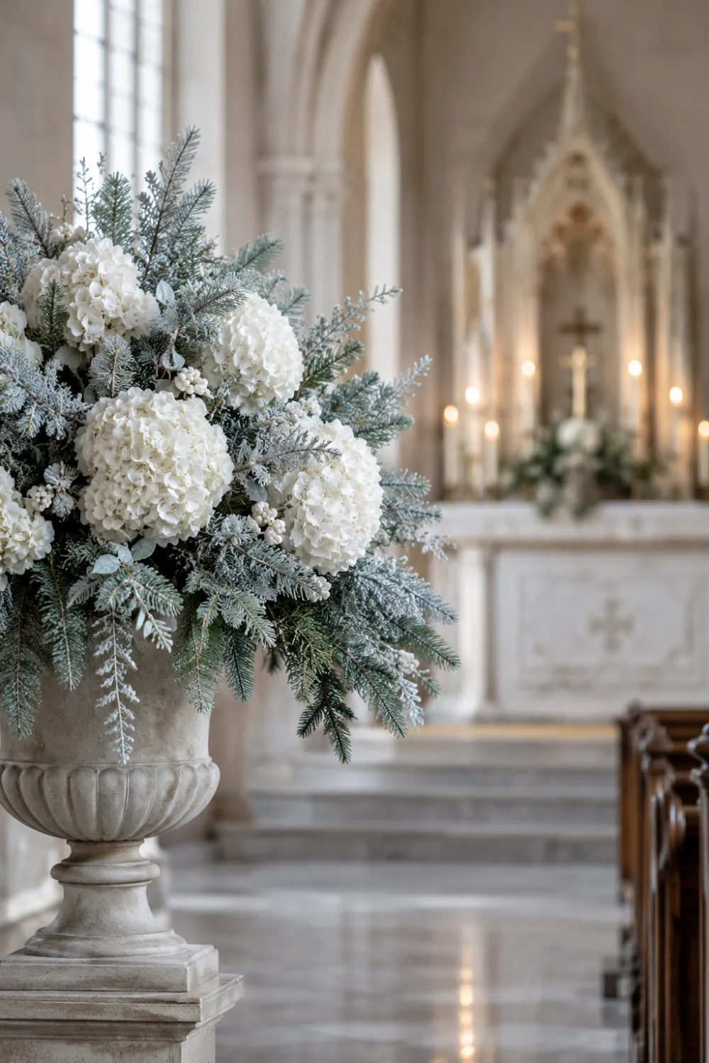 Hydrangea and Silver Fir