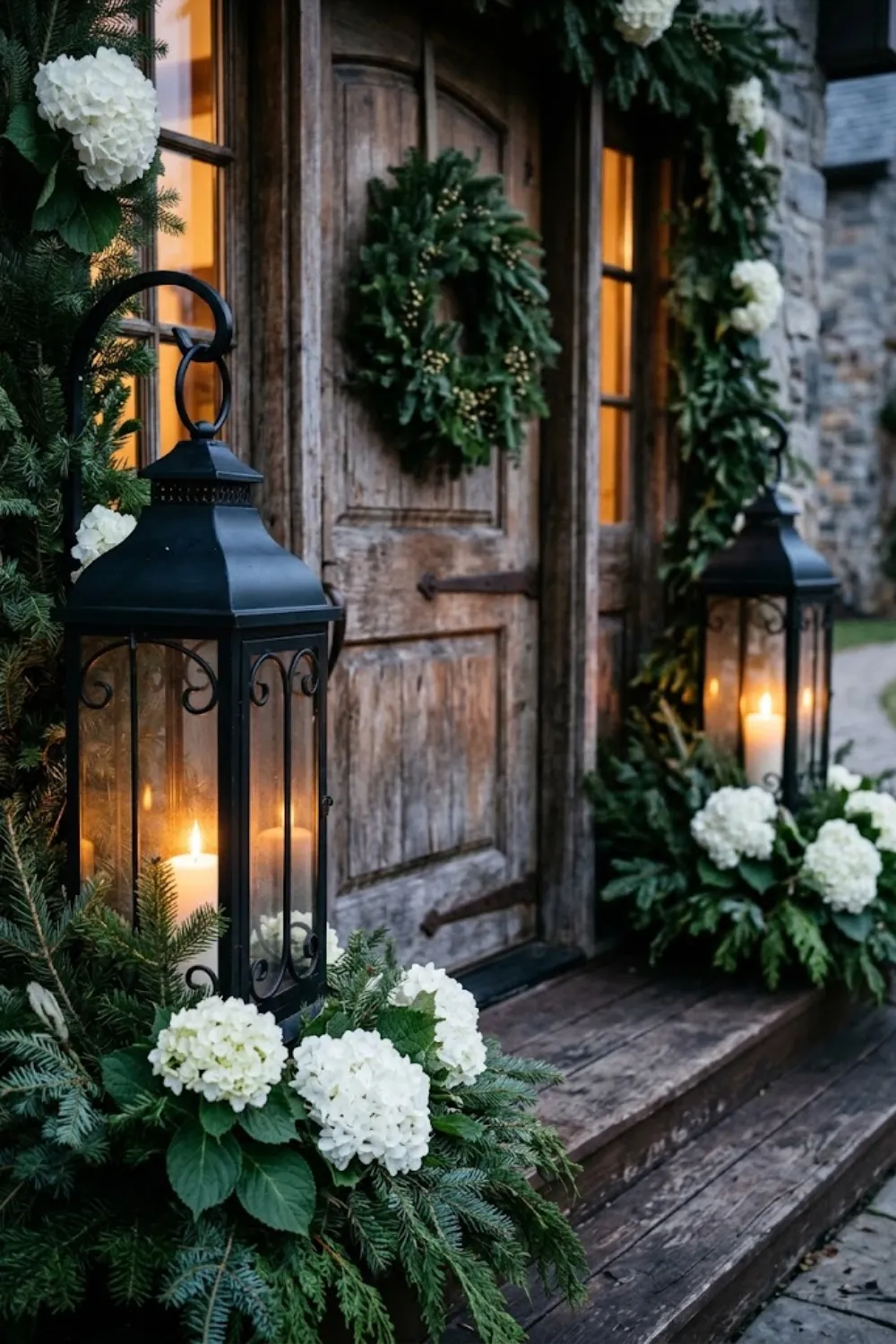 Lantern and Greenery Entrance