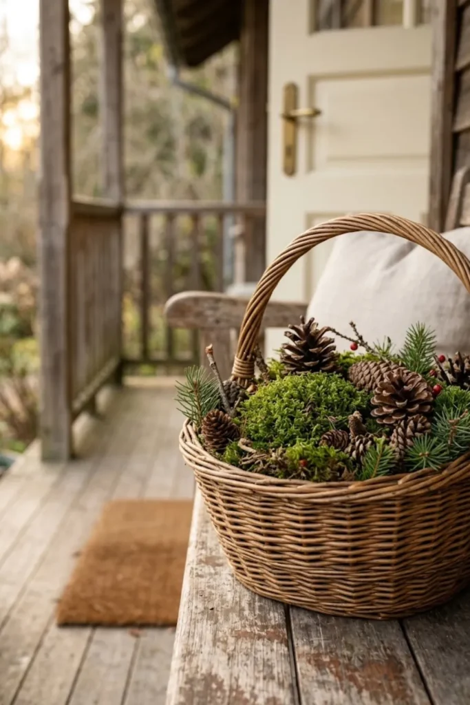 Moss and Pinecone Basket