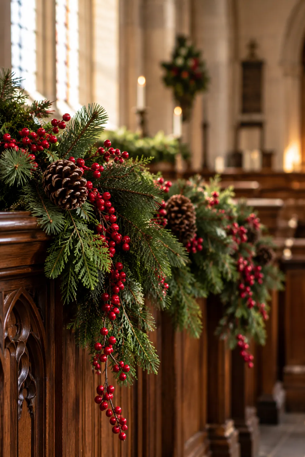 Pinecone and Berry Garland