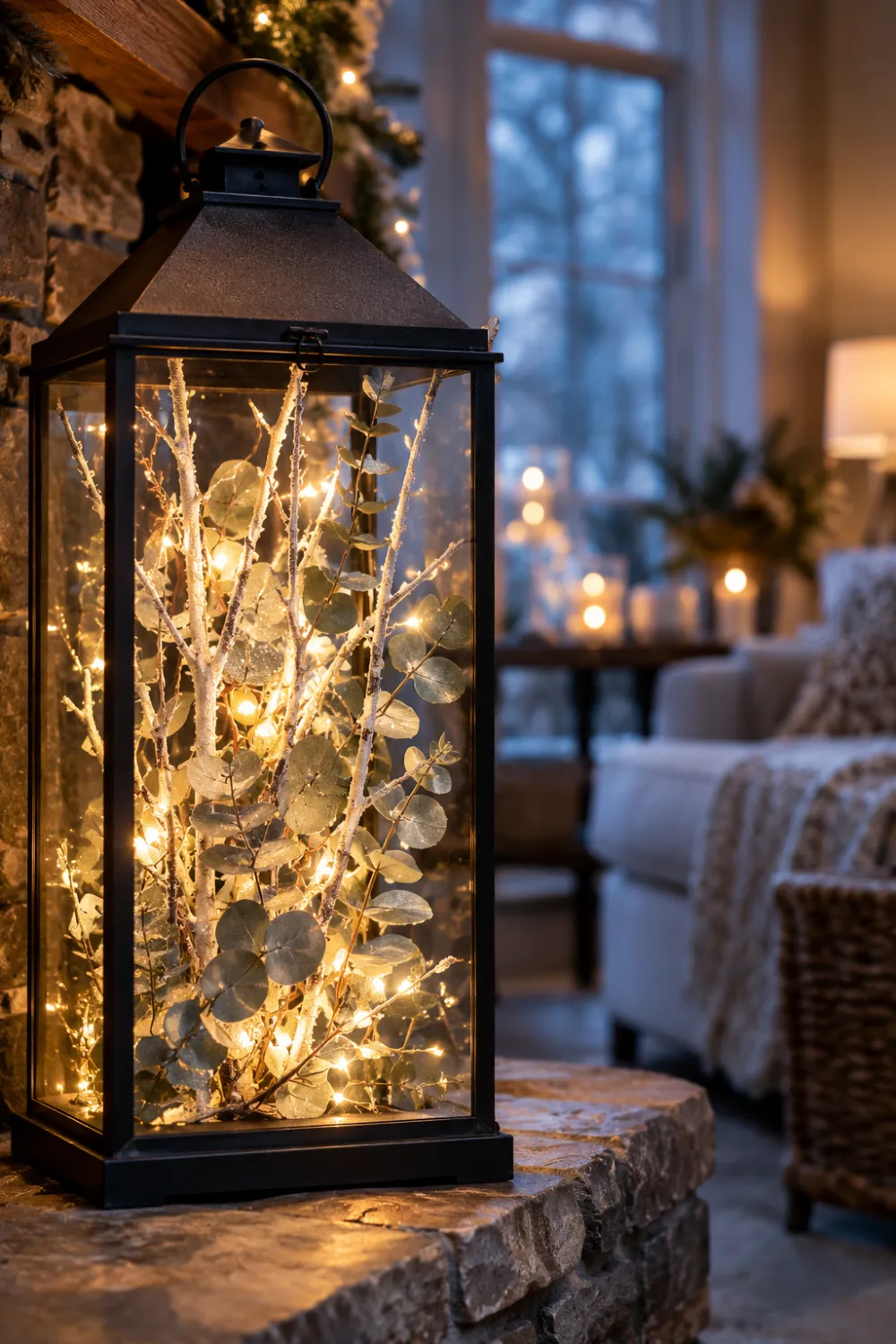 Snowy Branch Lantern