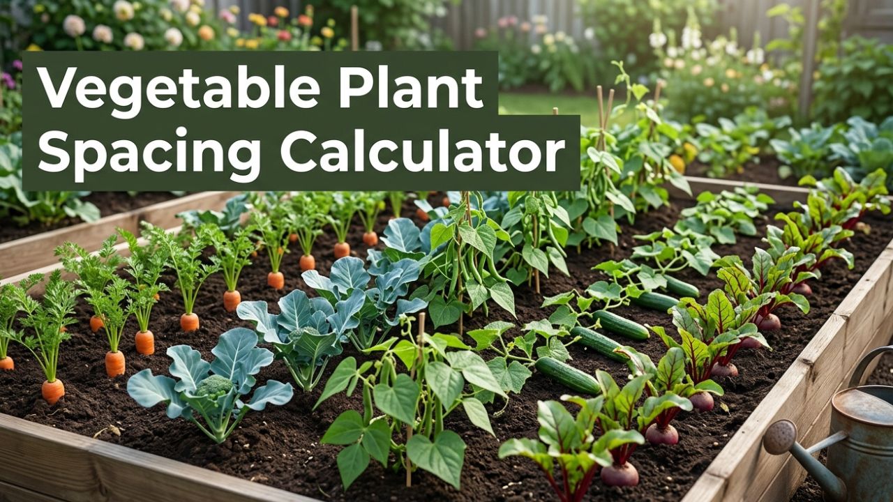Vegetable garden bed with neatly spaced vegetable plants