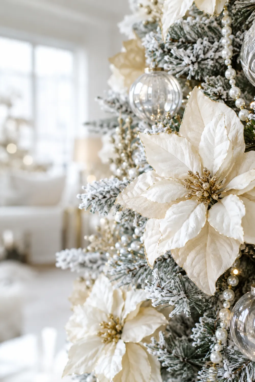 White on Flocked Branches