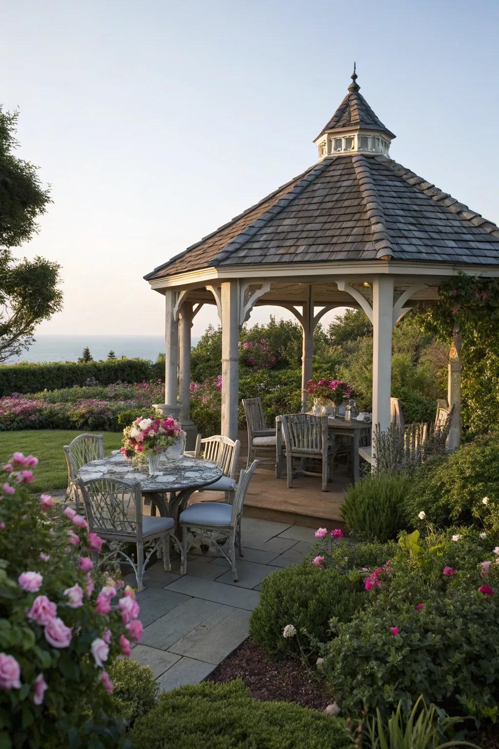 Outdoor Seating Area With Roof