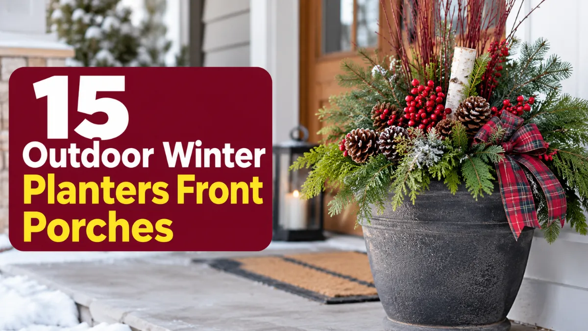 outdoor winter planters front porches
